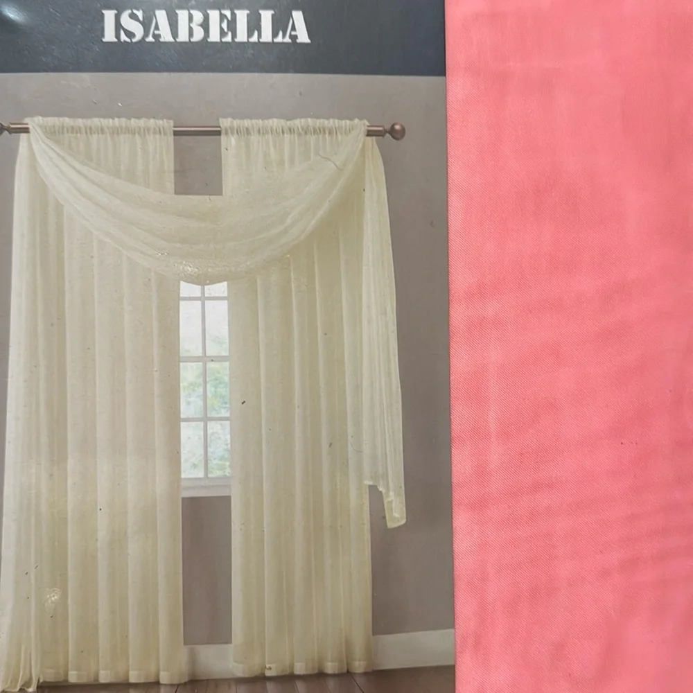 Isabella Rose sheer 2 window panels